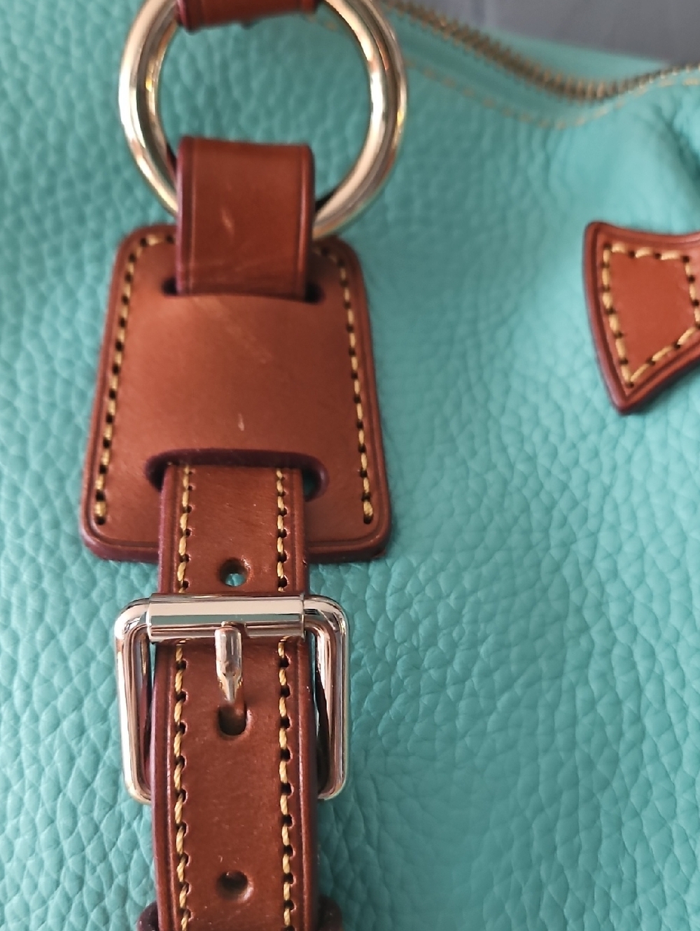 Dooney & Bourke Aqua Pebble Leather Bristol Satchel - Picture 11 of 15